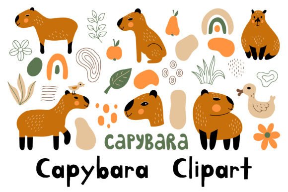 Charming Capybara Clipart for Creative Projects
