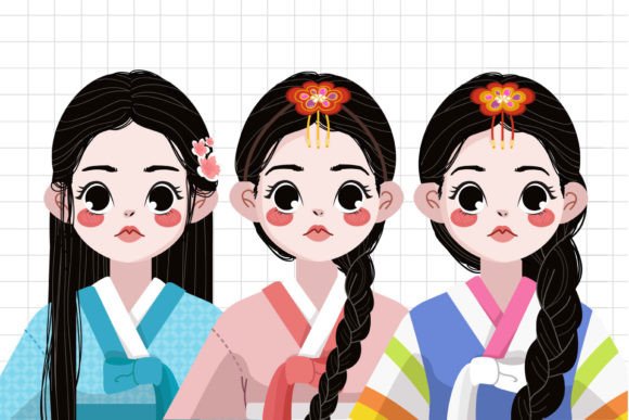 Choosing the Right Korean Girl in Traditional Hanbok Vector for Your Design Project