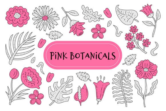 Pink Botanicals Illustrations: Elevating Your Creative Projects with Y2K Charm