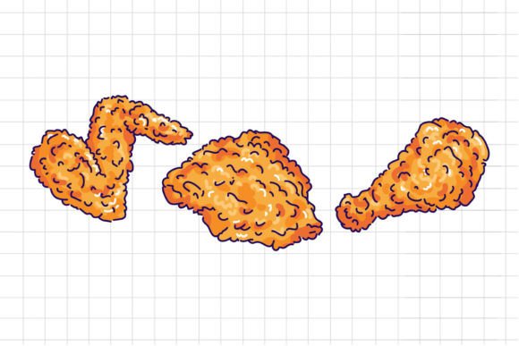 Set of Fried Chicken Illustration